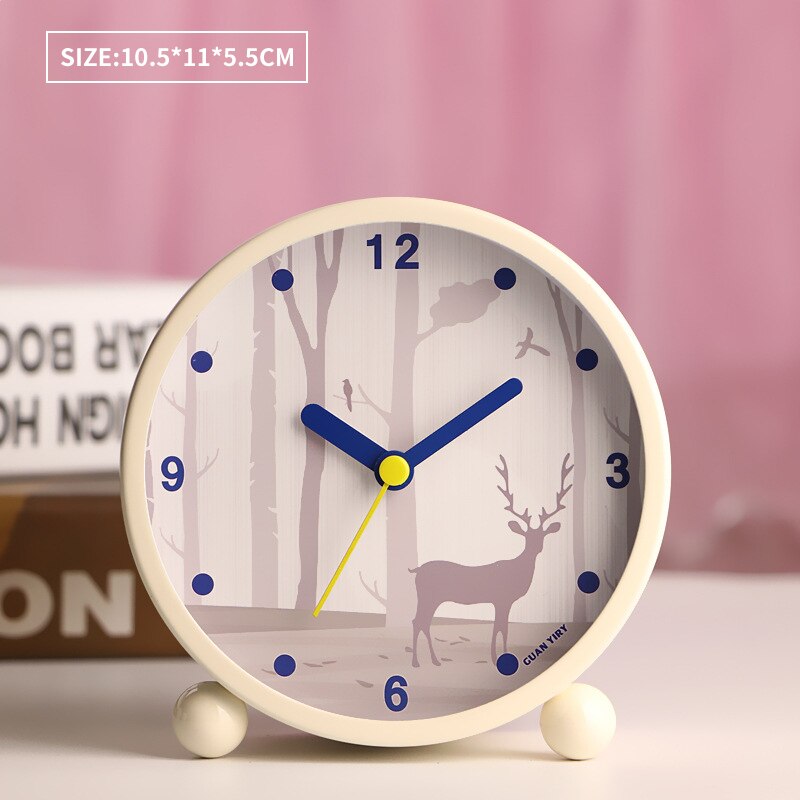Metal Night Light Alarm Clock Silent Digital Alarm Clocks Compact Cute Kids Table Clock Mini Bedroom Decor: 3
