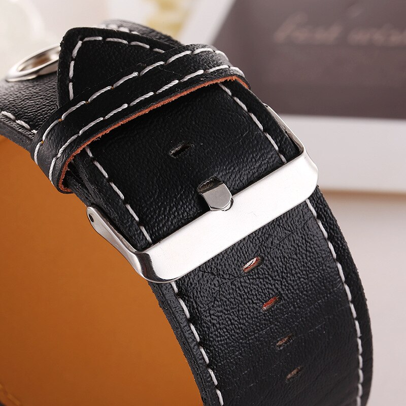 Mærke pu læderur kvinder dame mand unisex kjole quartz ure store tal ur juleur