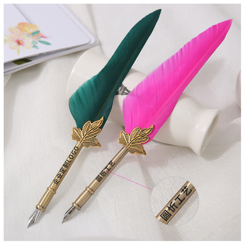 Vintage Antieke Veer Dip Pen Metalen Nibbed Pen Inkt Schrijven Quill Plakboek Veer Pen Set Creatieve Vulpen