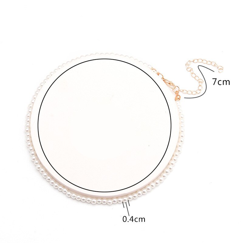 Moda sztuczna Pearl Choker naszyjnik kobiety Handmade Classic Strand korale naszyjnik dla damska biżuteria na prezent: 4mm / 50cm