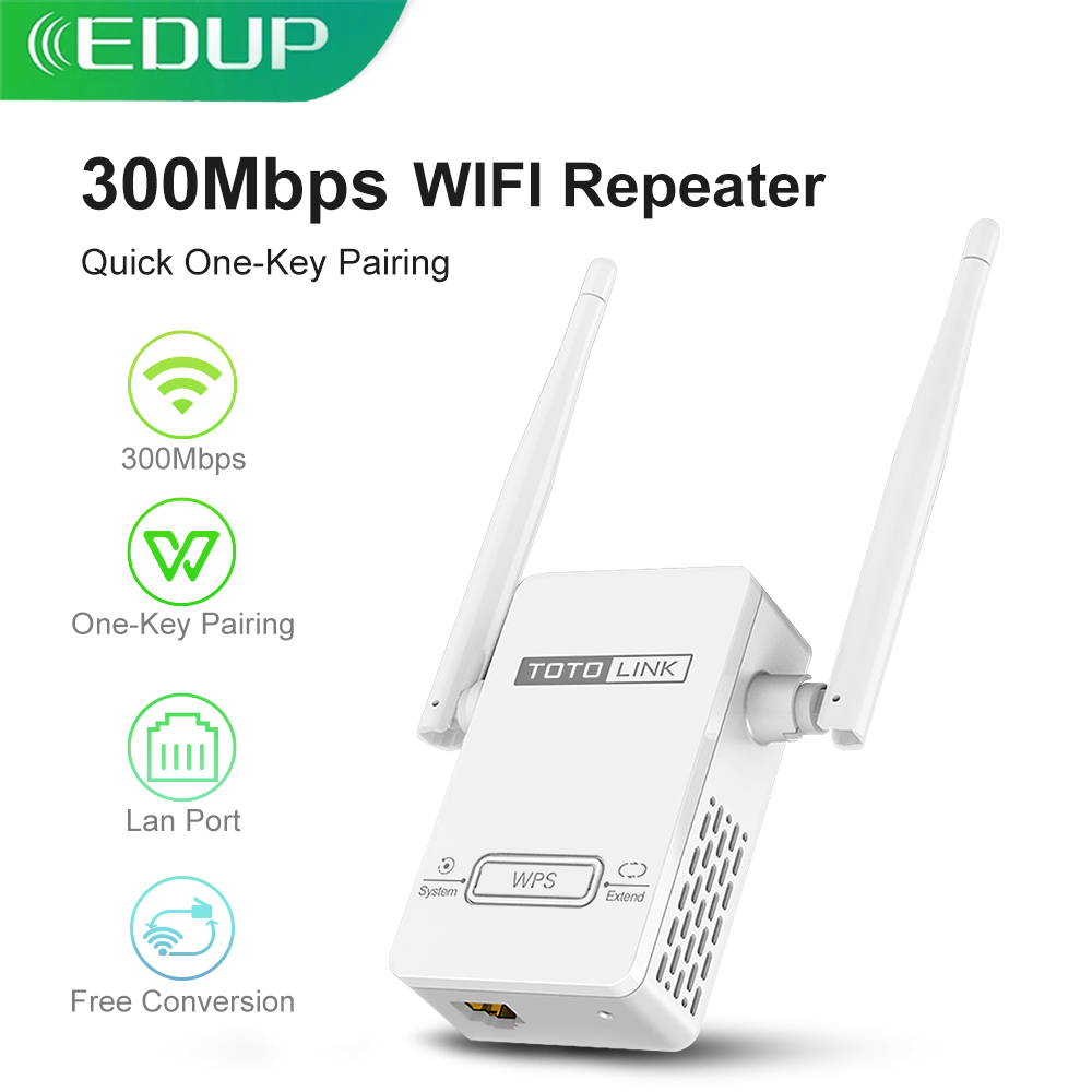 Edup 300Mbps Wifi Repeater Draadloze Extender 2 * 4dBi Highgain Antenne Wifi Router Wifi Signaalversterker Netwerk Conversie Router