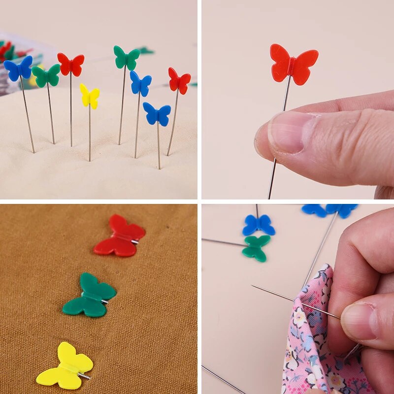 50PCS/box Stainless Steel Color Button Needle Pins Head Flat-head Sewing Pins DIY Clothing Fabric Dressmaking Sewing Supplies