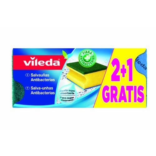 Vileda-Salvauñas Antibatterico-Panni Super Assorbente-Confezione Da 2 + 1 Gratis- [Confezione Da 3]