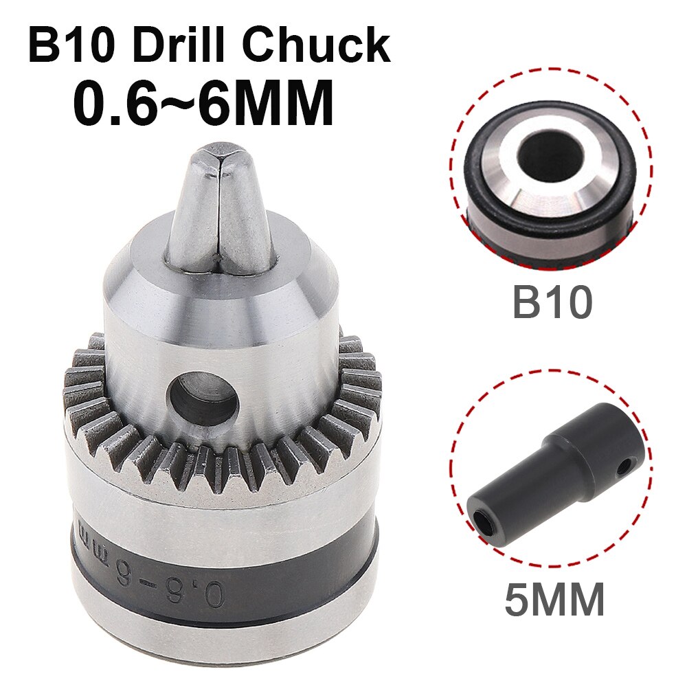 B10 0.6-6mm Drill Bit Clamp + B10 Drill Chuck Connecting Rod Sleeve Taper Coupling 4mm/5mm/6mm/8mm Kit Hand Electric Drill Tool: B10 5MM