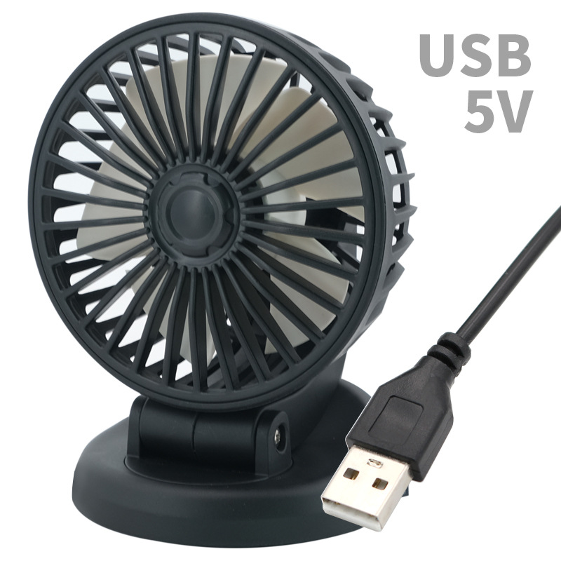 Ventilador automotriz de 12v para coche, dispositivo de ventilación ajustable de 360 °, 3 cabezales, poco ruido, multifuncional, tarjeta de estacionamiento temporal: verde