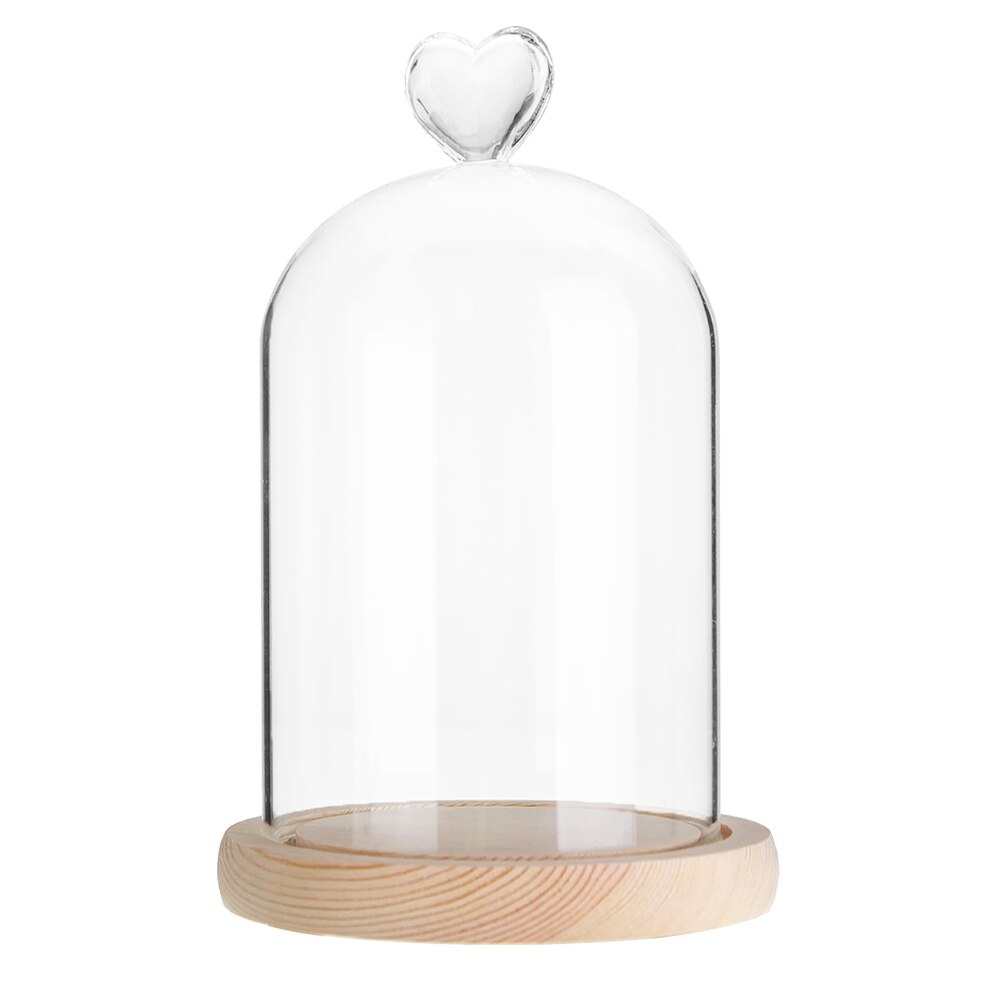 Pot de Cloche en verre avec Base en bois, couverture anti-poussière, ornement de bureau de chambre à coucher pour la maison, fête de noël: 07