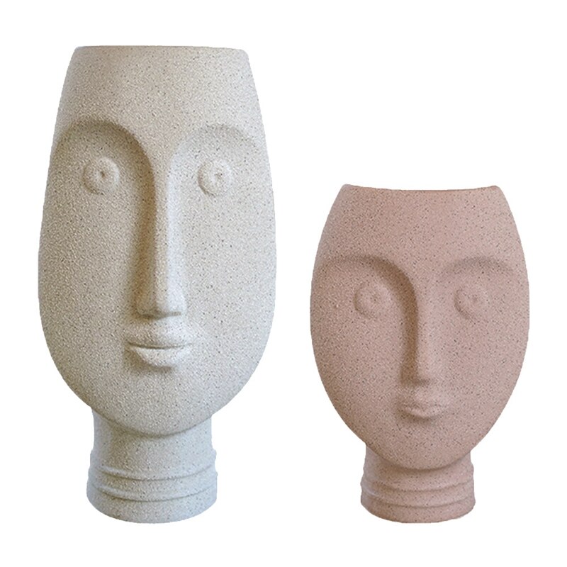 Indoor Outdoor Head Planter Pot Clay Succulent Planter Vase Greek Statue Planter Urn Home Garden Decor Sculpture