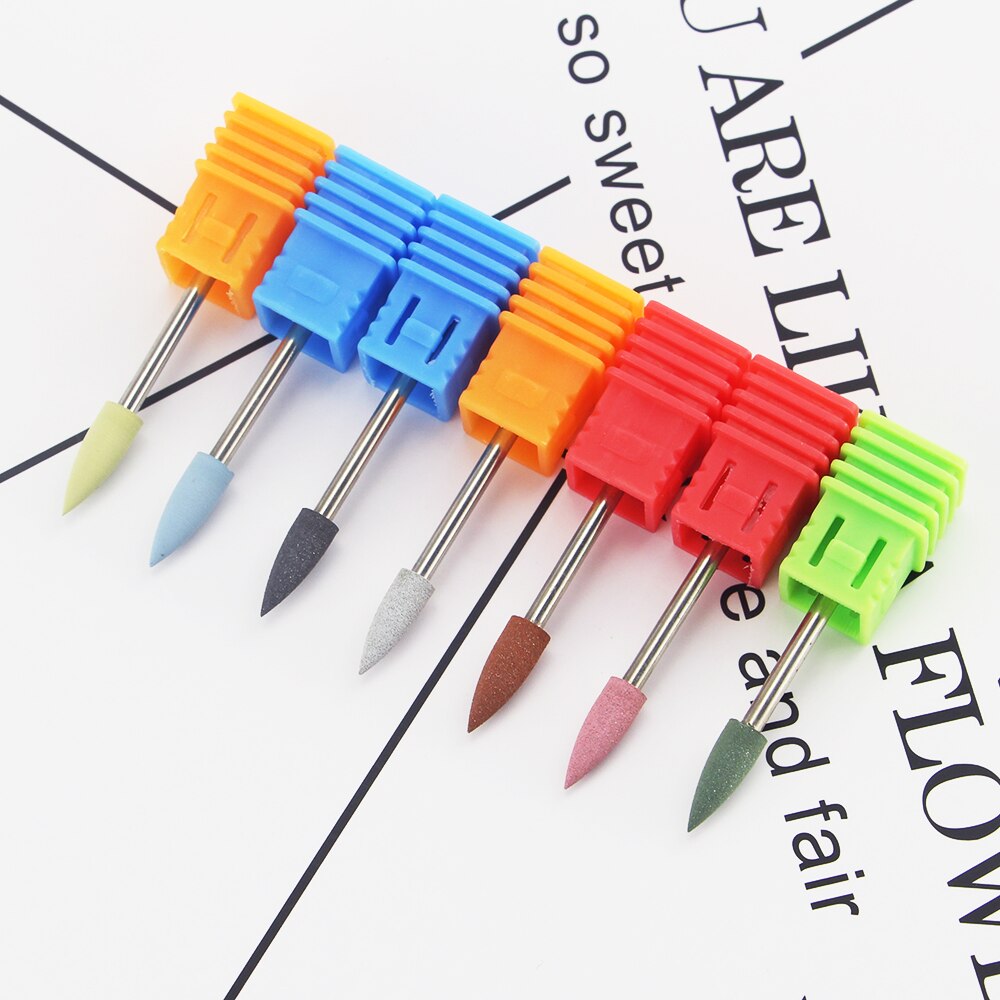Bullet Head Nail Boren Rubber Silicon Bit Nail Buffer Mills Voor Manicure Pedicure Schoon Polish Gereedschappen