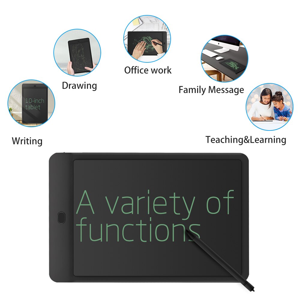 10-inch LCD Writing Tablet - Digital Drawing Pad with Eraser & Lock Button - Portable Electronic Message Board
