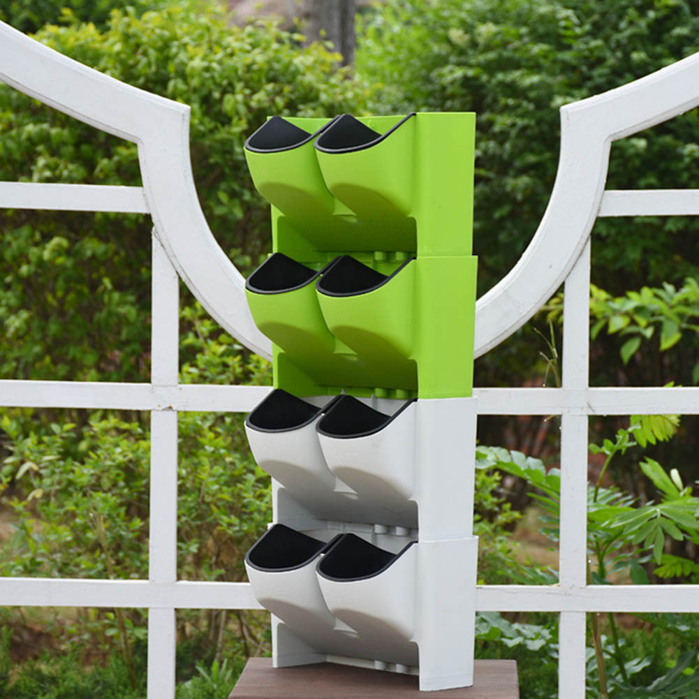 Jardinière verticale auto-arrosante, Pot de fleurs empilable, tenture murale Durable pour le balcon du jardin MAZI888