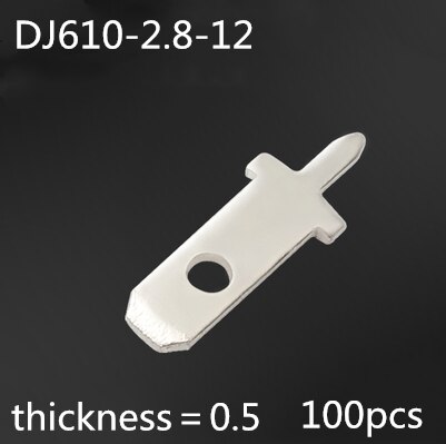 100pcs 2.8 Inserts Plug Spring Terminal PCB Solder lug thickness 0.5 /0.8 one legs ,PCB welding sheet DJ610-2.8-12: 0.5