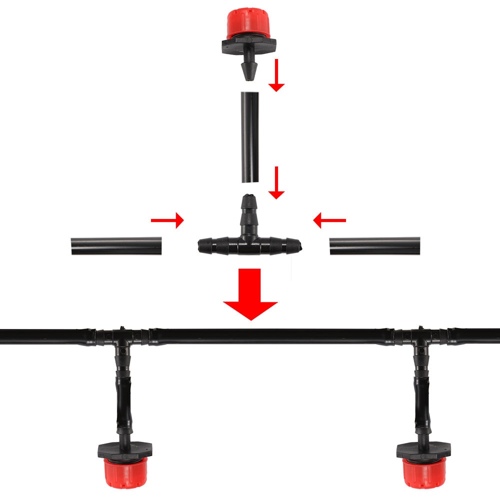 25m Plants Garden Watering System DIY Garden Hose Kits Adjustable Nozzles Garden Water Sprinkler Irrigation System