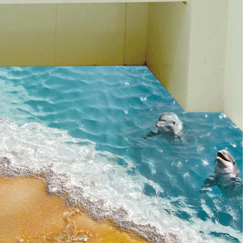 3D Oceaan Dolfijn Verwijderbare Vinyl Decal Muur Sticker Art Mural Room Window Decor