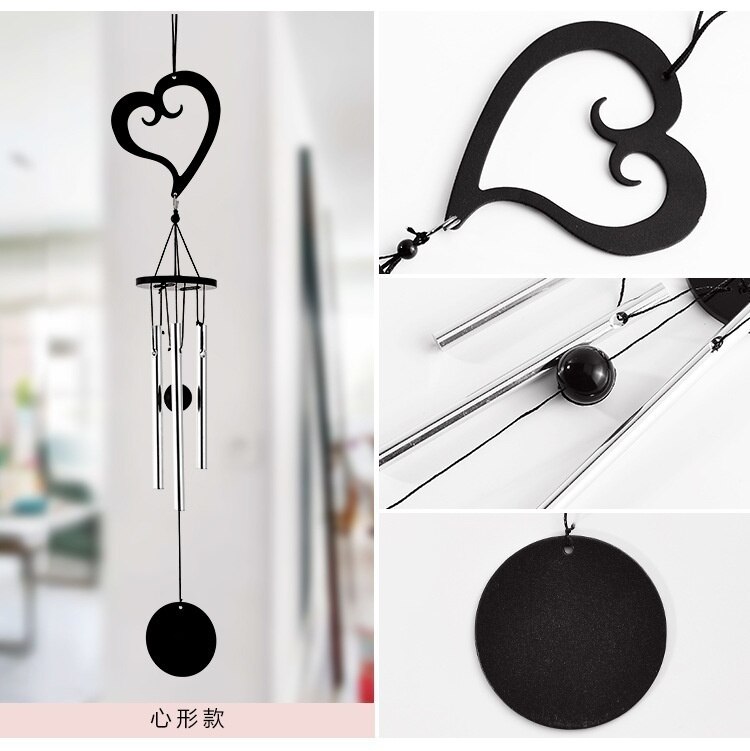 Metal Multi-tube Wind Chime Home Decoration Ornaments Wedding Birthday Hanging Pendant: Love