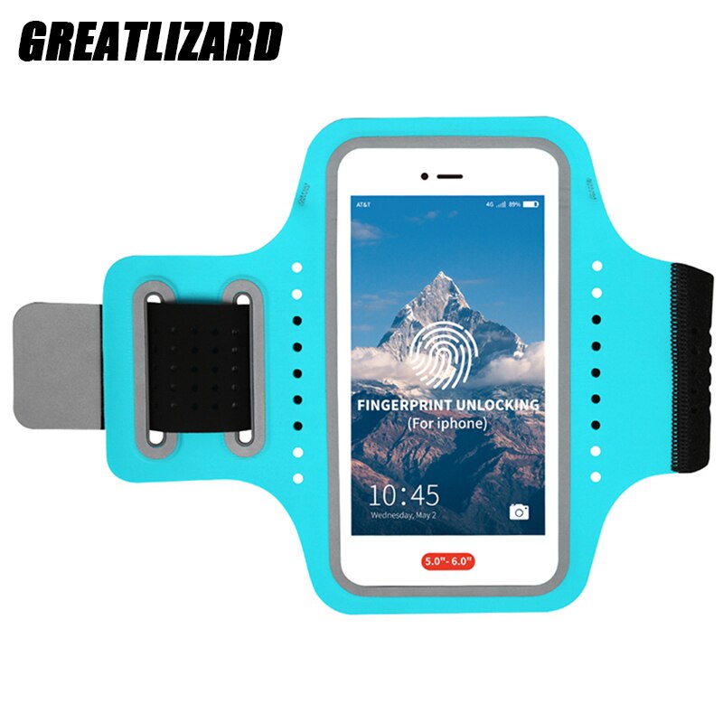 Full Screen Telefoon Armband Case Running Houder Elastische Water Slip Fit In 4.7-5.5 Inch Telefoon Met Verstelbare Riem pocket Sleutel