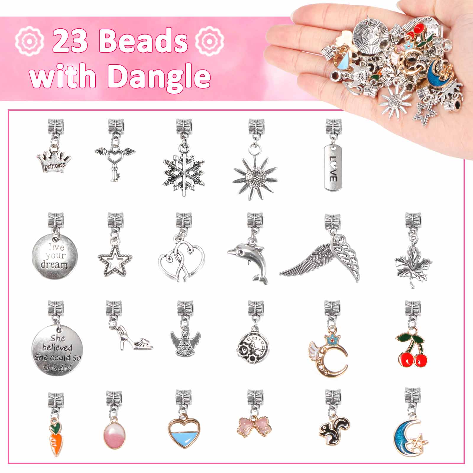 DIY Charm Bracelet Making Kit - Jewelry Craft Set for Girls, Adults & Beginners