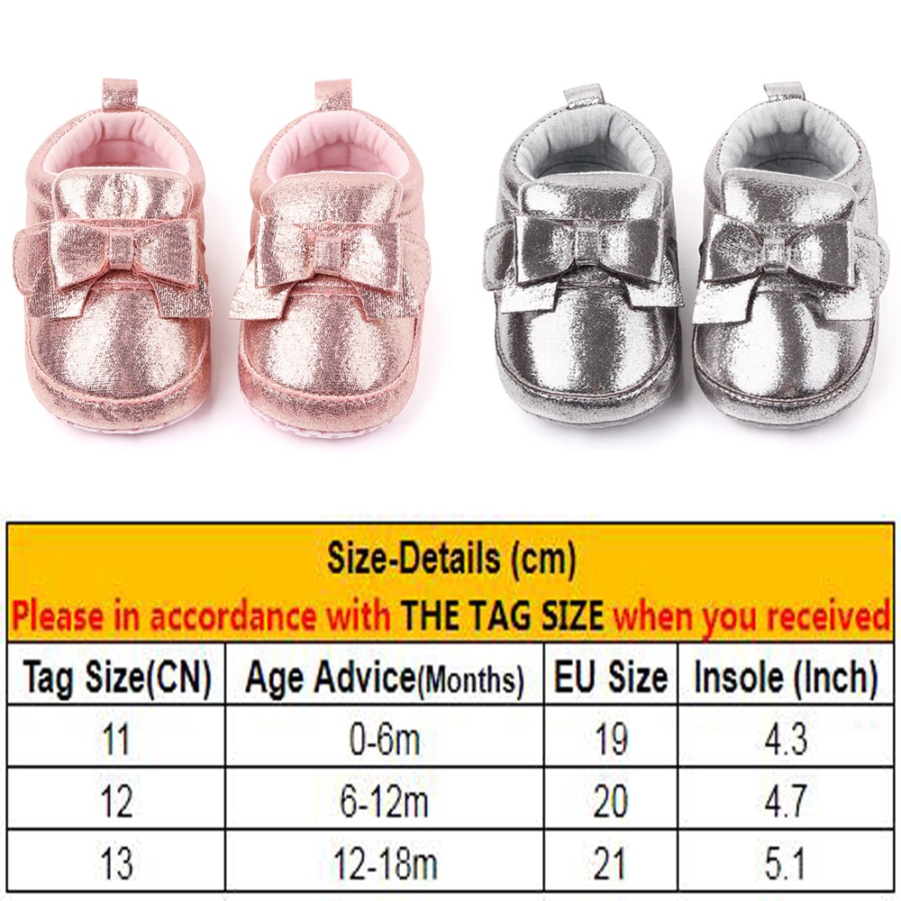 Nyfødte baby piger sko bling bling bowknot prinsesse sko forår afslappet fest småbørn pige fodtøj spædbørn pige sko  d30