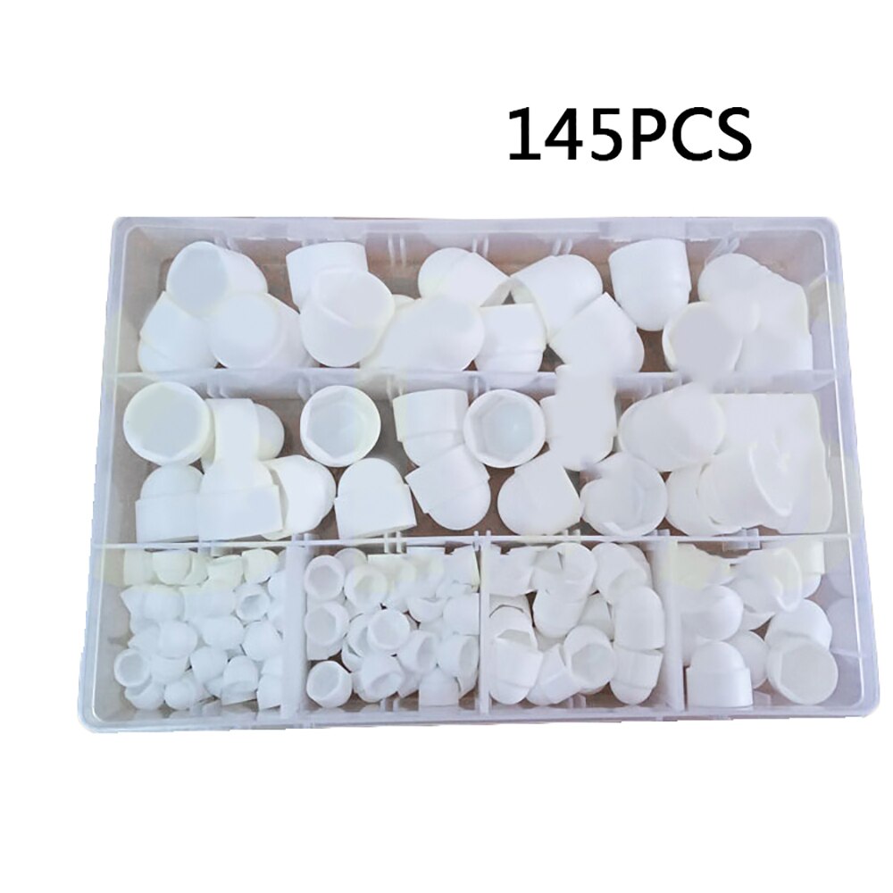 145PCS M4 M5 M6 M8 M10 M12 Plastic Rubber Hex Nut Cover Dome Protection Caps Covers Exposed Hexagon