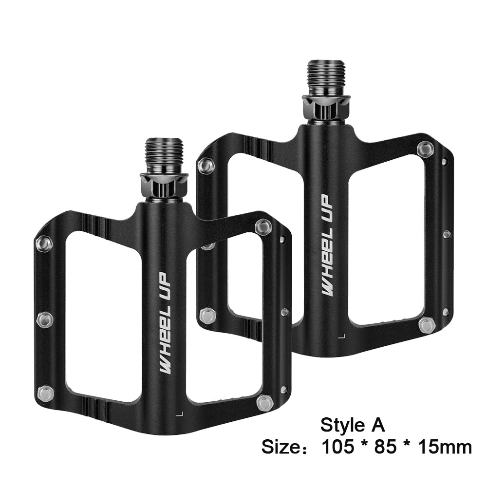 GUB-pédale de vélo pliable de VTT, ultraléger, en alliage d'aluminium, filetage de 9/16 pouces: Style A Black
