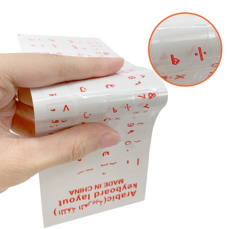 Clear Stickers Arabic Keyboard Sticker English Replacement Stickers with Clear Background Lettering for Laptop Desktop Keyboard