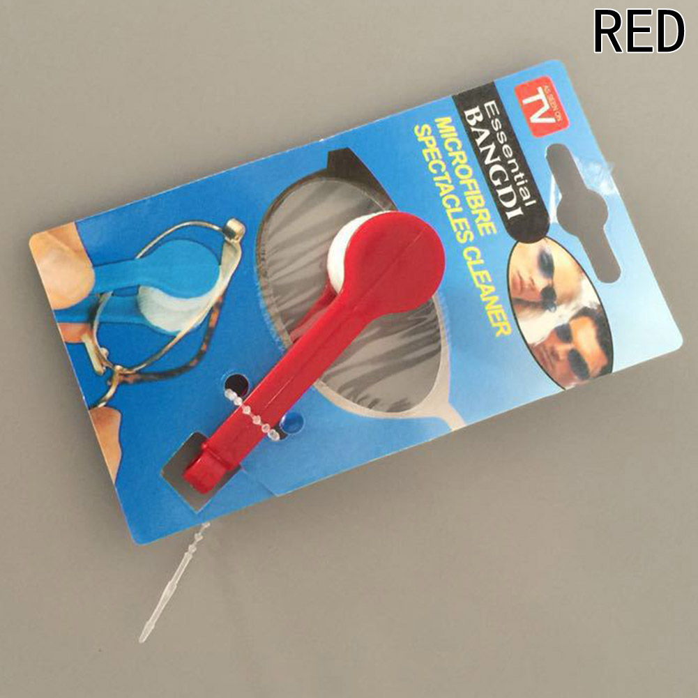Multifunctionele Multicolor Draagbare Bril Vegen Bril Reinigen Glazen Ruitenwisser Doek Schoon Vegen Gereedschap 1 pc: Rood