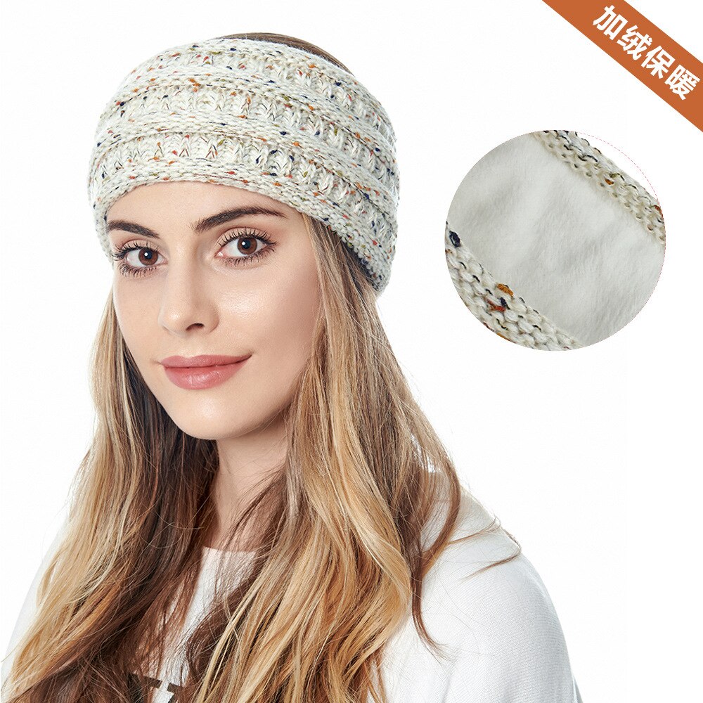 Winter ear Warmer Headbands Turban Handmade fleece Plus Velvet Hairband Headwrap Stretch Women Headwear Accessories