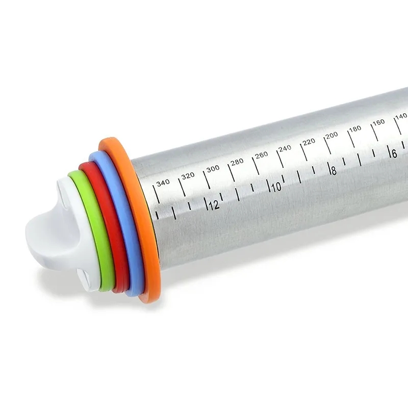 Holaroom Lengte Verstelbare Rolling Pin Rvs Fondant 43Cm Rolling Pin Cake Roller Deeg Deegrol Bakvormen Gereedschap