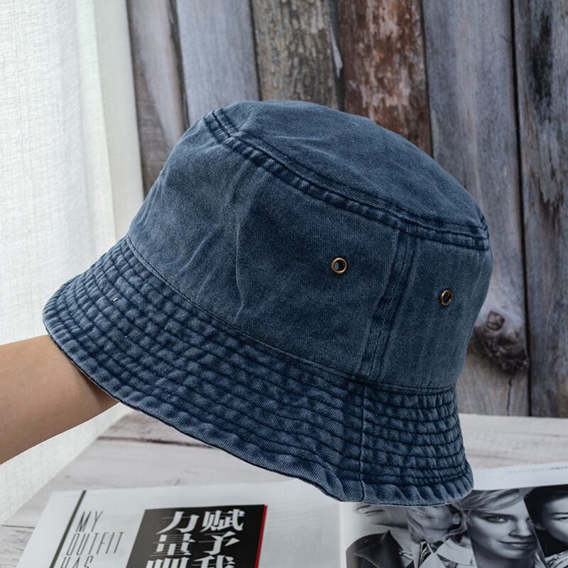 Sommer Gewaschen Denim Eimer Hüte Frauen Faltbare Fischer Hütte Männer Bob Kappen Hüfte hüpfen Gorros Männer Frauen Panama Eimer kappe: color7