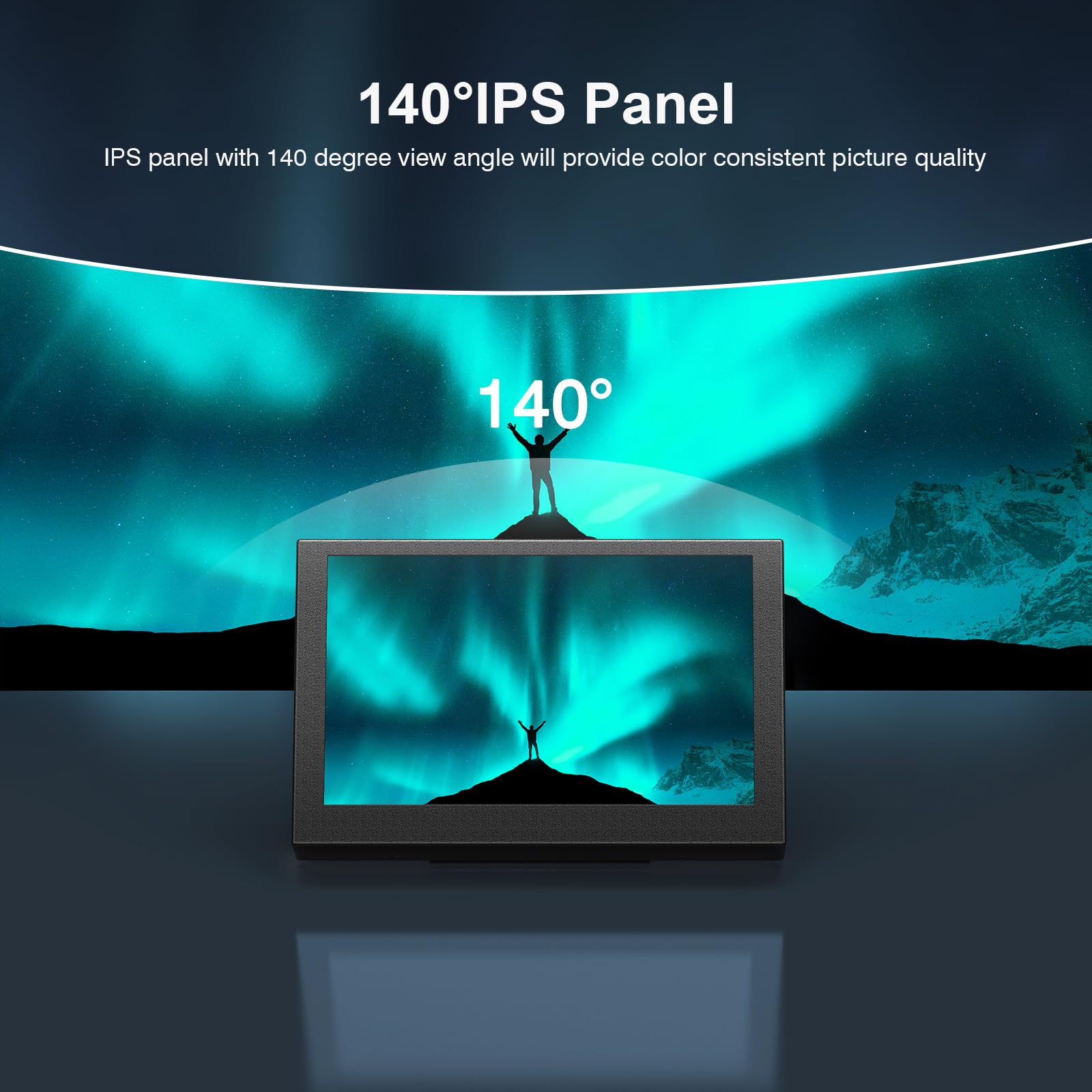 Miktver Monitor LCD IPS da 5 pollici Monitor Video per fotocamera con custodia in metallo 800x480 con ingressi HDMI/AV/VGA supporto per fotocamera DSLR/DVD/DVR