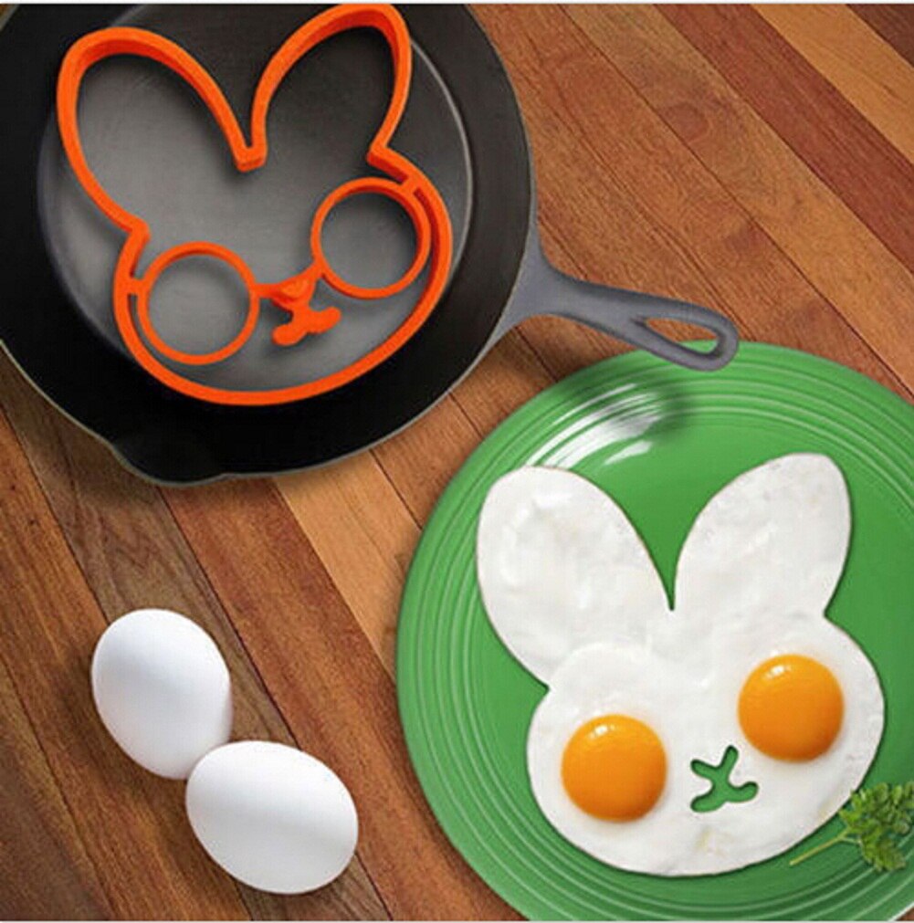 Morgenmad stegt æg skimmel silikone pandekage æg ringformer sjovt dyr madlavning værktøj diy køkken tilbehør: B