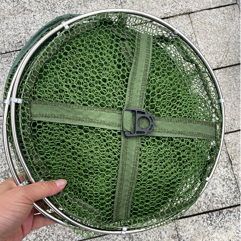 Grand filet de rangement en acier inoxydable, panier à poisson, filets à tremper, garder le poisson vivant dans l'eau, outils de panier de pêche, charge de 50kg