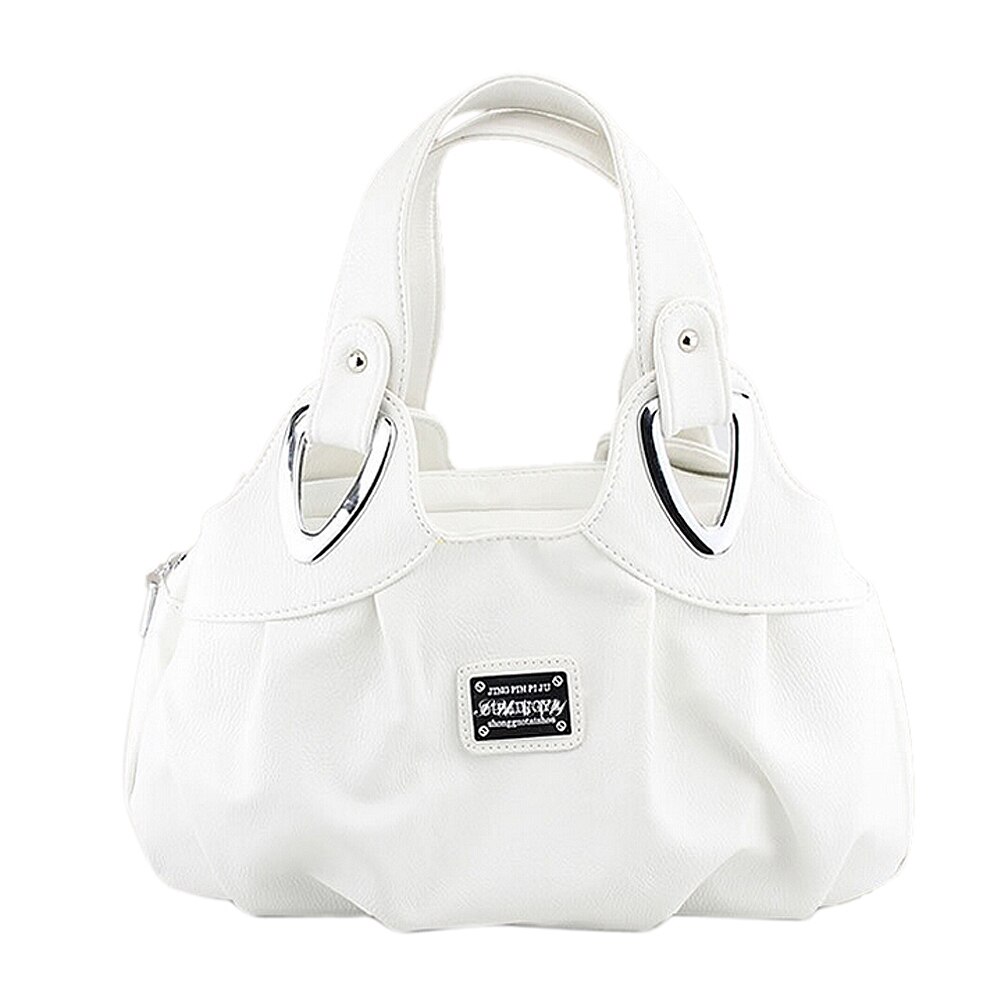 FGGS handbag Women PU leather Bag Tote Bag Printing Handbags Satchel -Dream safflower + white Handstrap: Ivory