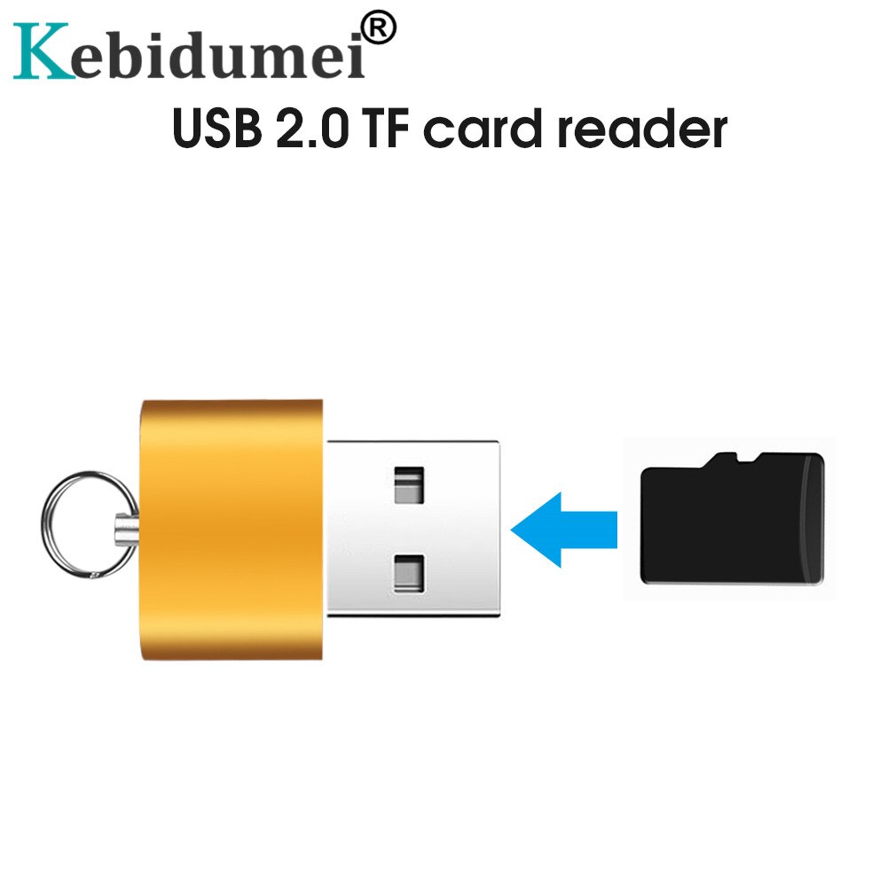 Kebidumei Metal USB 2.0 TF Card Reader Adapter Lightweight Portable Micro SD Memory Card Reader For Laptop PC