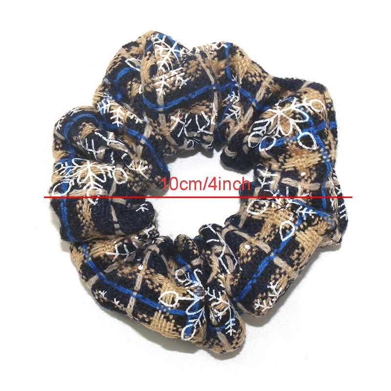 Christmas Hair Schrunchies Snowflakes Elastic Hair Bands Girls Hair Ties Ponytail Holder Red Xmas Hair Rope Kids Gum Accessories