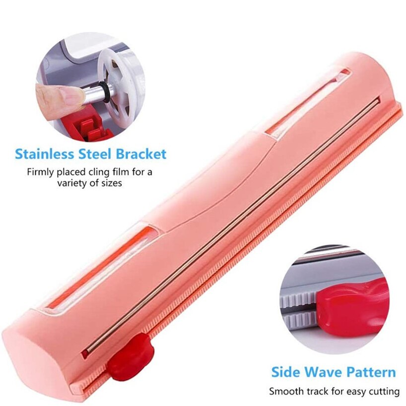 Wrap dispenser plast mat färskhet wrap cutter folie film dispenser plast vass fräs förvaringshållare kökstillbehör