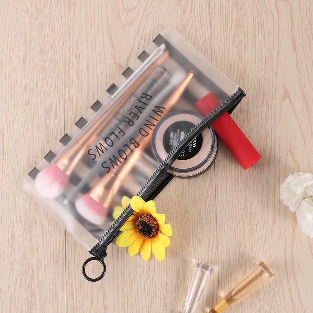 Bolsa de cosméticos, herramientas para brochas de maquillaje, estuche de bolígrafo, bolsa de maquillaje transparente, cremallera, soporte de productos de aseo, almacenamiento, Kit de herramientas de maquillaje, 3 tamaños