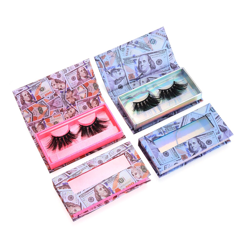 USD Eyelash Packaging Box Case with Transparent Tray Lashes Boxes Empty Eyelashes Package Box For 15-30mm Lashes Rectangle Box