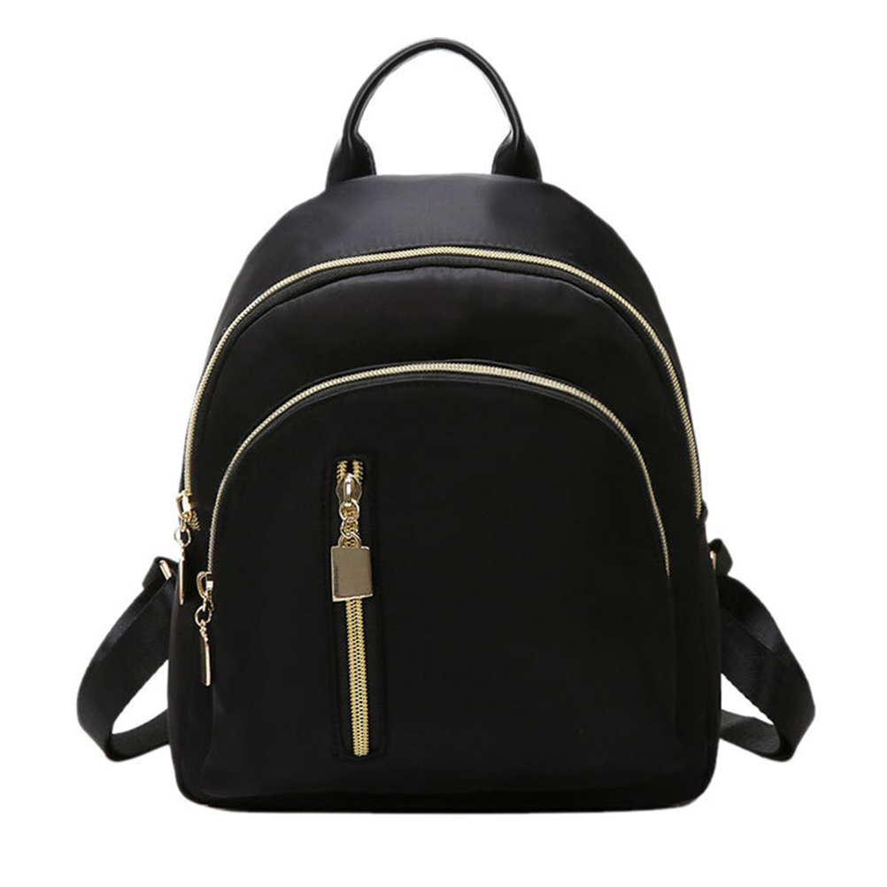 Mochila preta feminina, bolsa de viagem pequena para mulheres com zíper, conjunto de bolsa escolar para adolescentes: Default Title