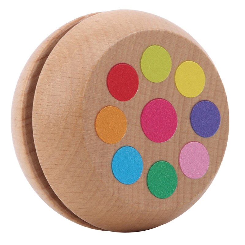 Wooden Yoyo Toy Yo Yo Toy For Children Yoyo Ball Party Favors Windmill Floret Pattern For Kids