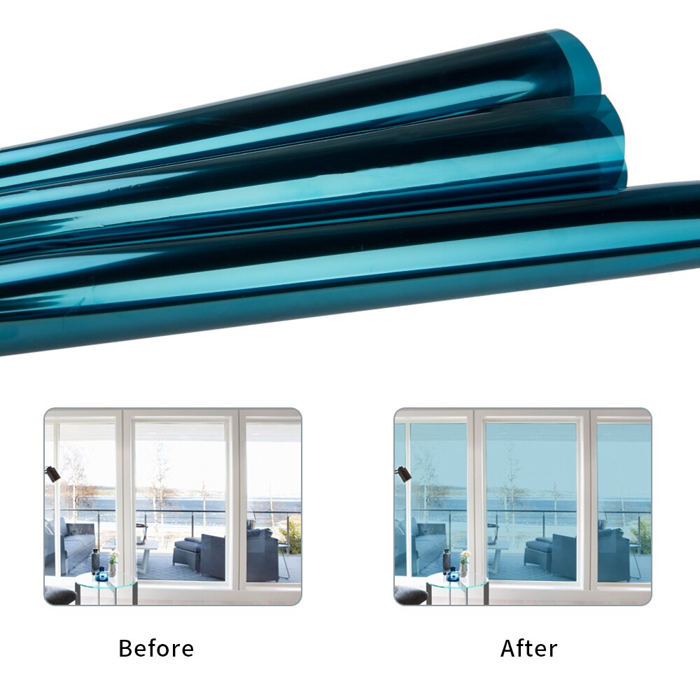 Lengte 2M/5M One-Way Spiegel Venster Film Zelfklevende Privacy Bescherming Thermische Isolatie Solar film
