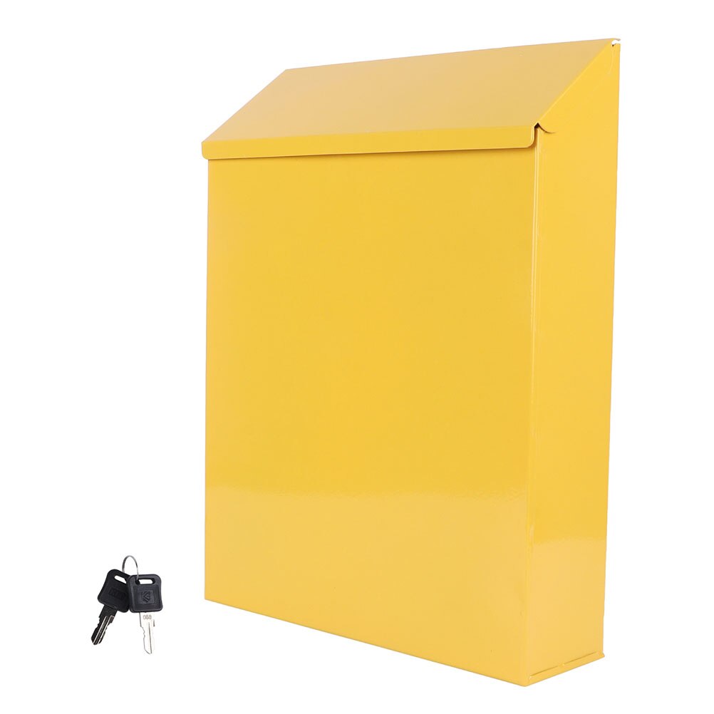 Buzón de correos de hierro de estilo europeo, letras creativas, color amarillo, 1 unidad