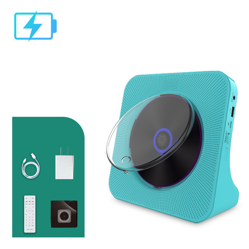 Rechargeable CD Player Bluetooth Speaker Stereo with Infrared Remote Control AUX USB FM Radio Support CD/CD-R/CD-RW Music Player: black