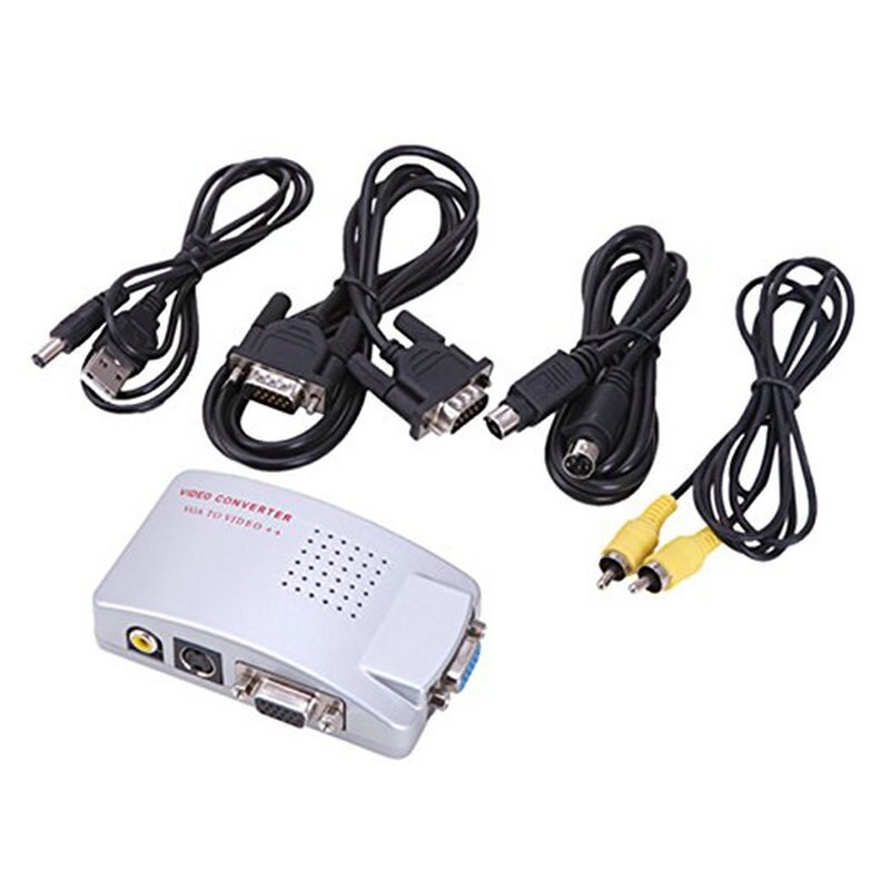 VGA to TV AV RCA Signal Adapter Converter Video Switch Box Composite for Computer Laptop PC For
