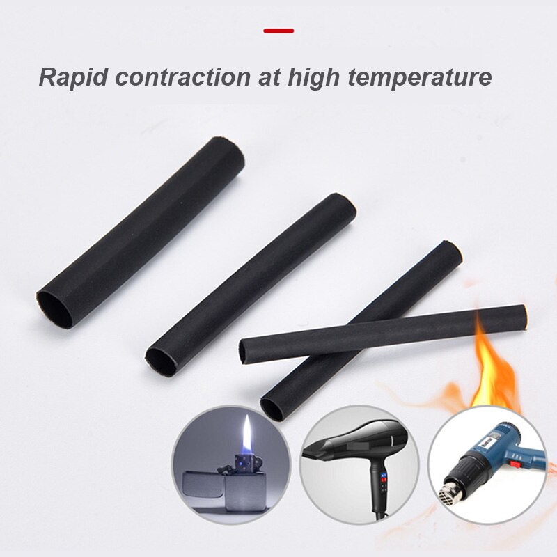 127 Pcs Black Electrical Cable Tube kits Tubing Wrap Sleeve Wire Cable Insulated Sleeving heat shrink tubing Set