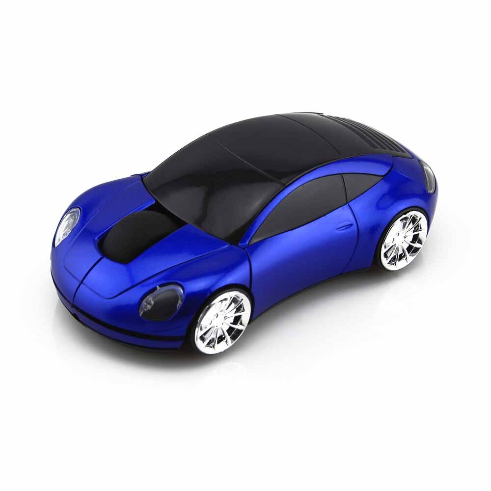 2.4G Wireless Mouse Car Shape With Flashing LED Light Sem Fio Mouse For Netbook Laptop Gaming: blue car mouse