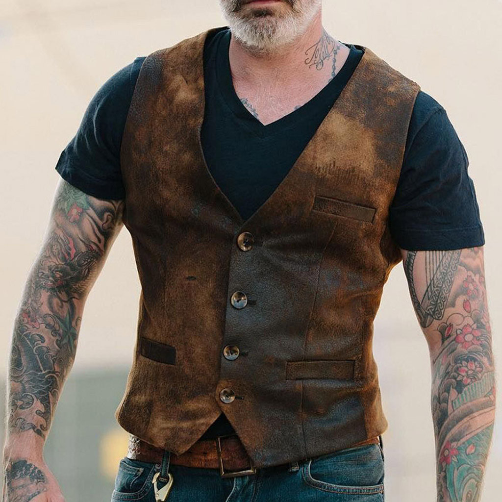 Summer Vest For Men Spring Autumn Male Casual Breathable Single-breasted Waistcoat Male Slim Fit Autumn England Casual Clothing