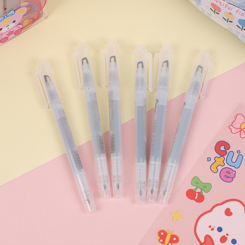 6 farver/sæt unik dobbeltspids overstregningstusch pastelfarve midtlinjemarkører markør skoleartikler