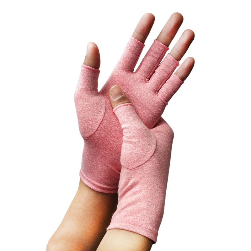 1 par luvas de compressão metade dedo luvas leve respirável térmico (artrite) recuperação inverno handwear