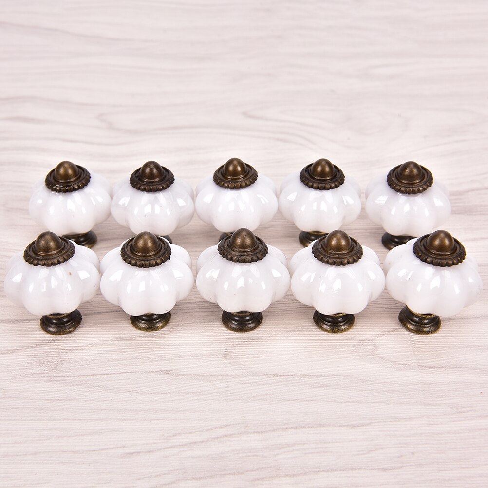 10 Teile/los Jahrgang Möbel Griff Tür Knöpfe Schublade Schrank Küche ziehen Griff Kürbis Keramik Schrank Griffe retro Hardware-