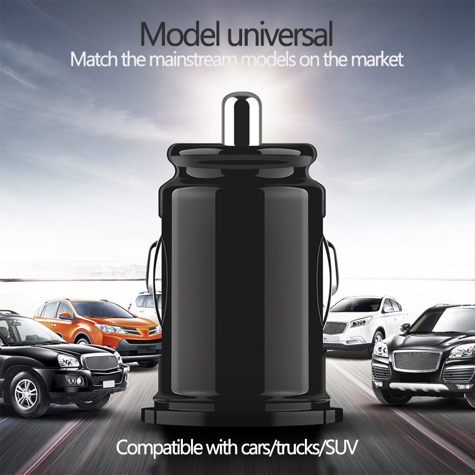 2.4a bil lastbil dubbla 2 portar usb mini laddare adapter universal mobiltelefon gps dvr kamera laddare för iphone 11 x huawei samsung